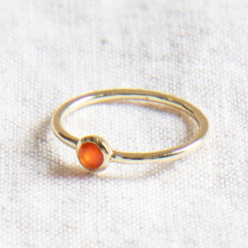 Sterling Silver Carnelian Ring -Genuine Crystal! (5 Sizes)