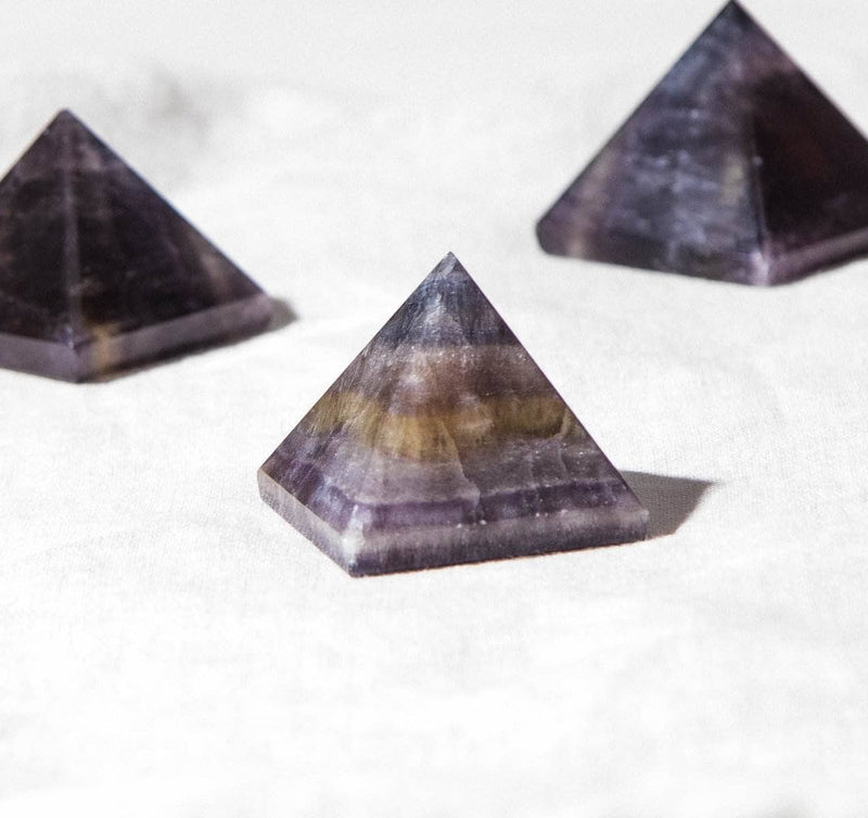 Purple Rainbow Fluorite Pyramid
