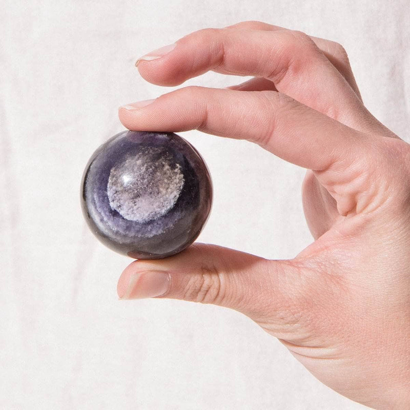 Purple Rainbow Fluorite Sphere with Tripod