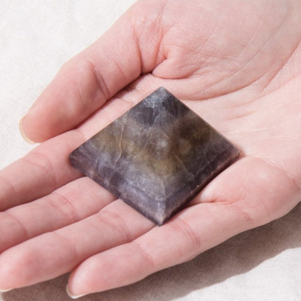 Purple Rainbow Fluorite Pyramid