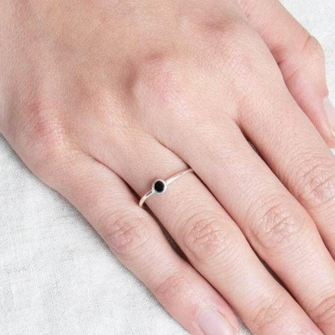 Black Onyx Silver Ring