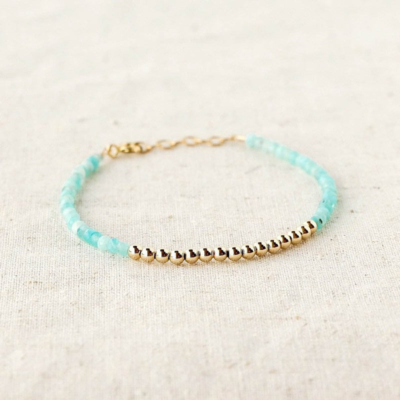 Gold Beaded Amazonite Bracelet