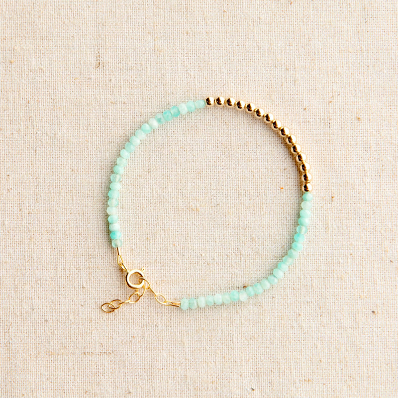 Gold Beaded Amazonite Bracelet