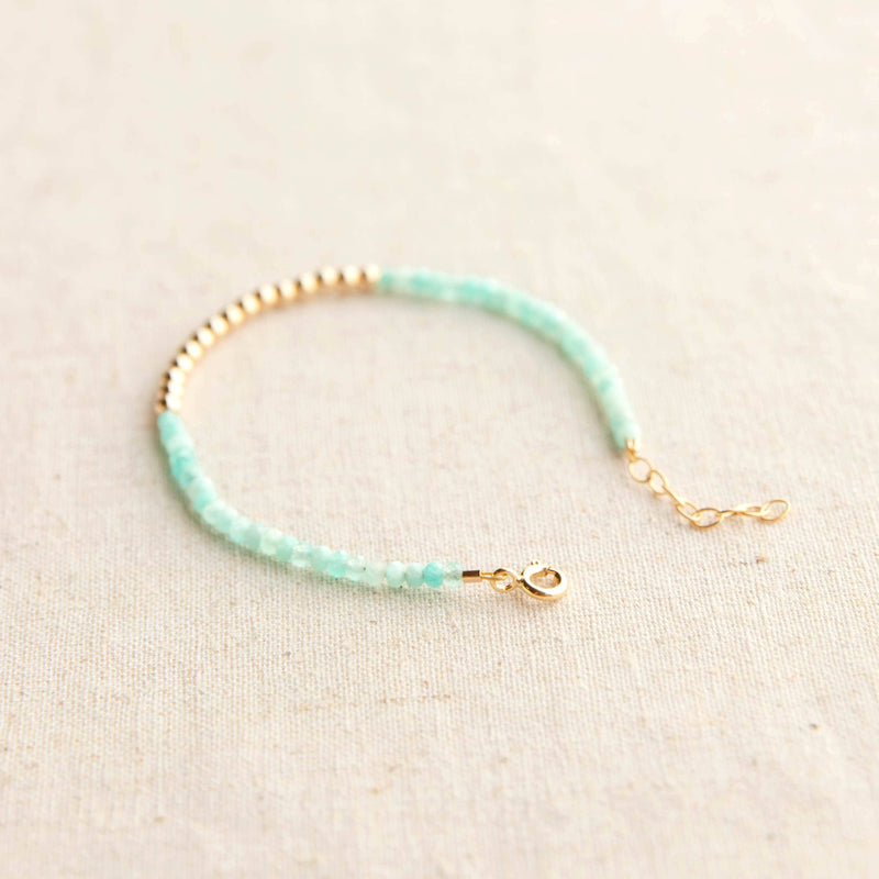 Gold Beaded Amazonite Bracelet