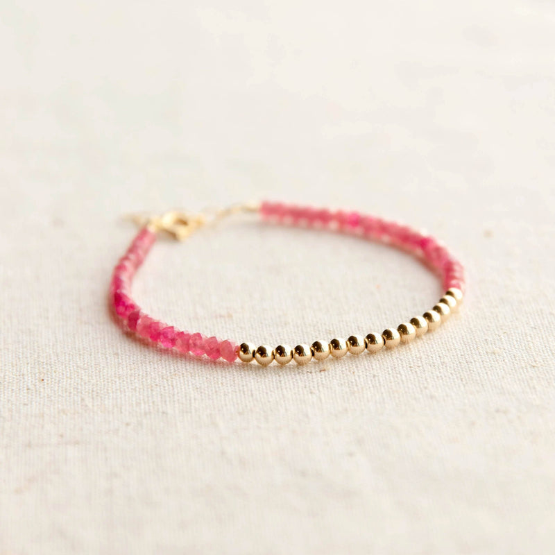 Gold Beaded Tourmaline Bracelet