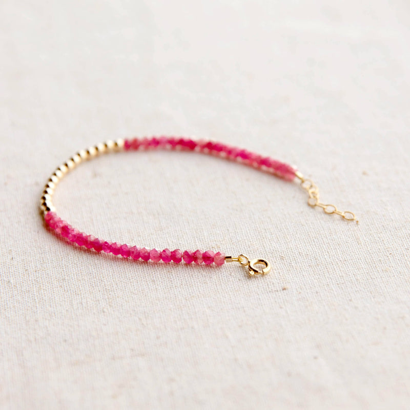 Gold Beaded Tourmaline Bracelet
