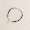 Silver Beaded Black Spinel Bracelet