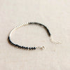 Silver Beaded Black Spinel Bracelet