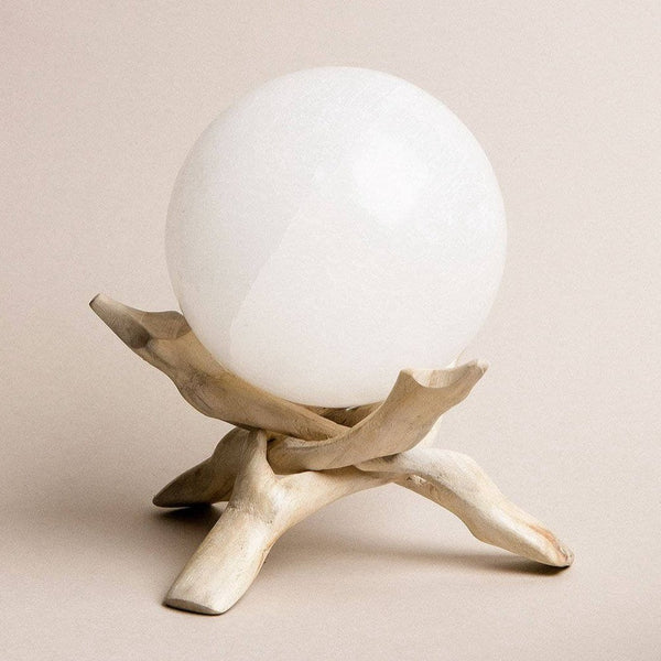 Selenite Sphere with Tripod