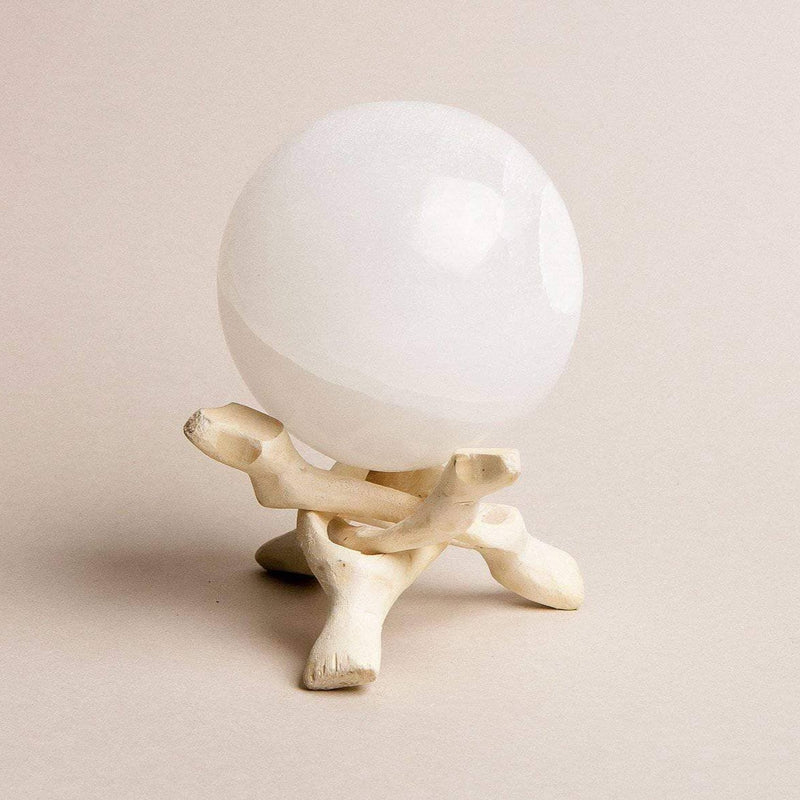 Selenite Sphere with Tripod