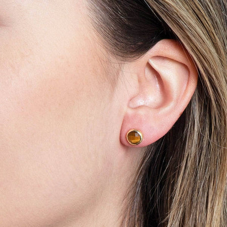 Tiger eye earrings studs discount